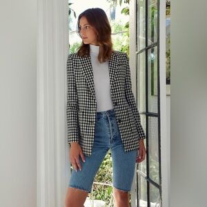 ei8ht dreams Virgin Wool Plaid Print Blazer Size 4